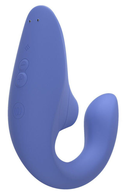 Вагінально-кліторальний стимулятор Womanizer Blend Vibrant Blue, вібрація + вакуум, 2 мотори
