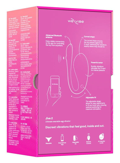 Смарт-віброяйце We-Vibe Jive 2 Electric Pink, пульт ДК, до 4 годин роботи