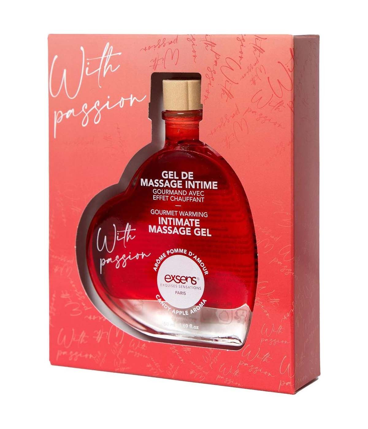 Масажний гель EXSENS With Passion Candy Apple 50 мл, розігрівальний, без цукру, їстівний