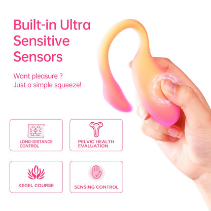 Смарт-віброяйце Magic Motion Flamingo Max Orange 2 в 1: віброяйце та тренажер Кегеля, 10 режимів