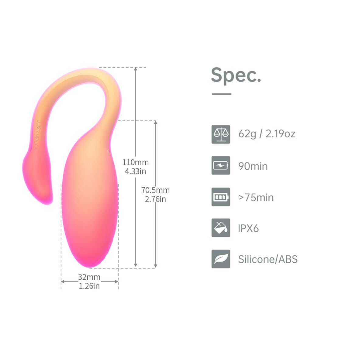 Смарт-віброяйце Magic Motion Flamingo Max Orange 2 в 1: віброяйце та тренажер Кегеля, 10 режимів