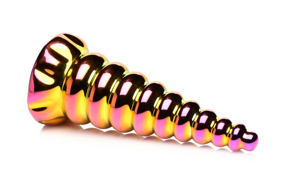 Фентезійний скляний фалоімітатор Creature Cocks Twilight Rainbow Glass Dildo, 16 см
