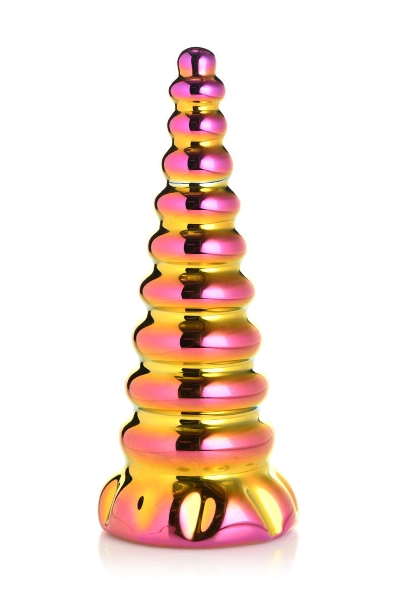 Фентезійний скляний фалоімітатор Creature Cocks Twilight Rainbow Glass Dildo, 16 см