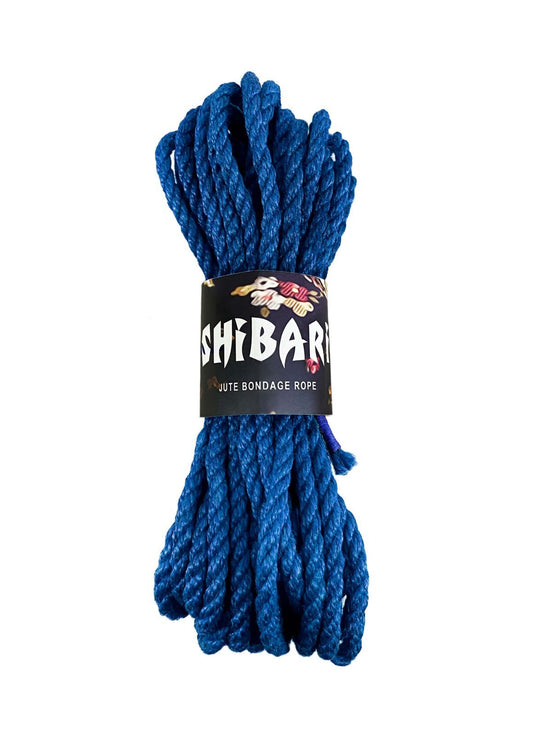 Джутова мотузка для шибарі Feral Feelings Shibari Rope, 8 м синя