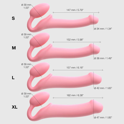 Безремінний страпон Strap-On-Me Rose XL, повністю регульований, діаметр 4,5 см