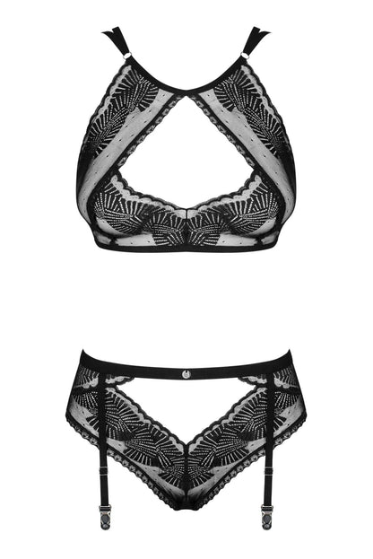 Комплект Obsessive Allastia 2-pcs set black L/XL